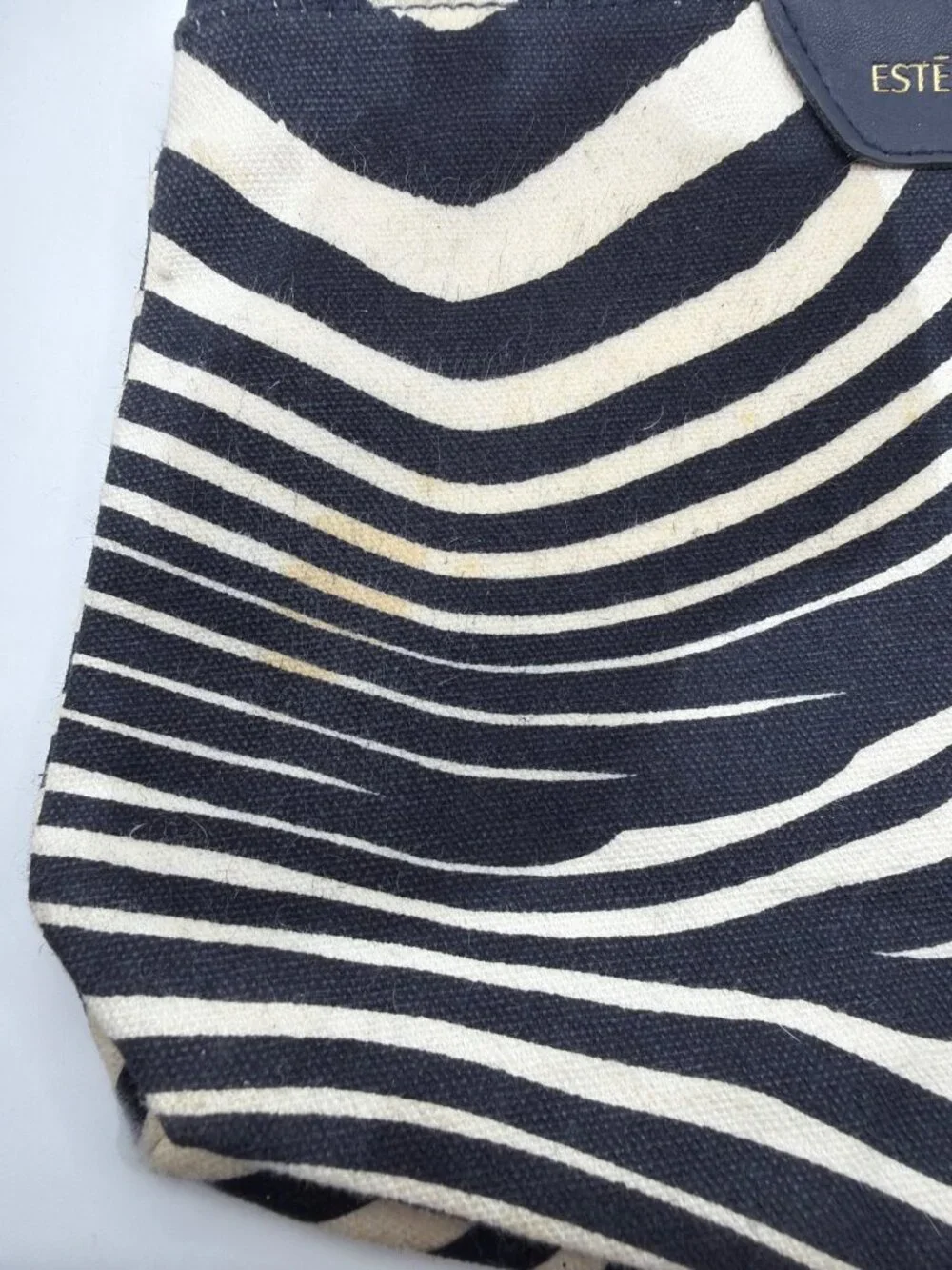 Estée Lauder X Quentin Jones Zebra Stripe Cosmetic Bag With Red Heart Accent